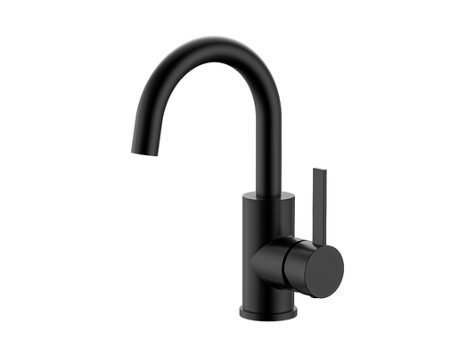 Sakura Gooseneck Basin Mixer Matte Black