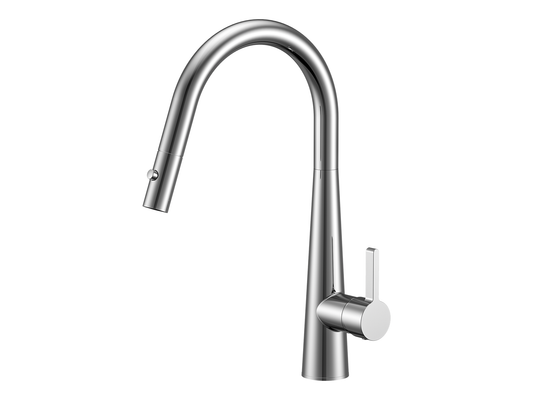 Sakura Belle Gooseneck Pullout Sink Mixer with Vegie Spray Chrome