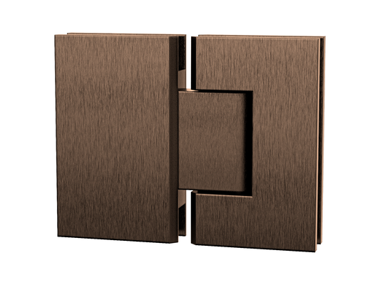 Glass to Glass Shower Screen Hinge Brushed Copper