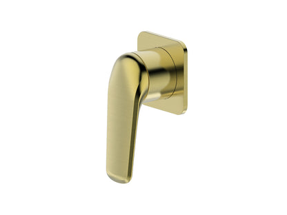 Sequoia Wall Shower / Bath Mixer Brushed Gold Square Plate