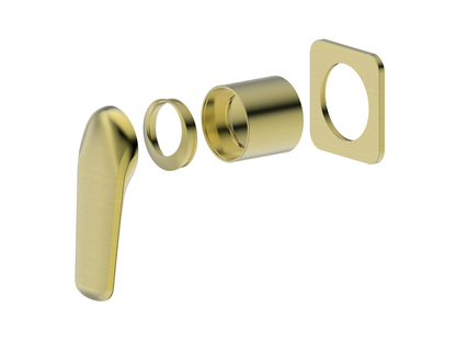 Sequoia Wall Shower / Bath Mixer Brushed Gold Square Plate