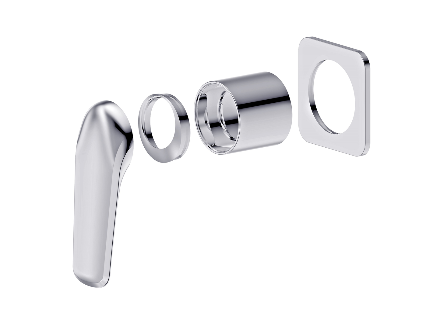 Sequoia Wall Shower / Bath Mixer Chrome Square Plate