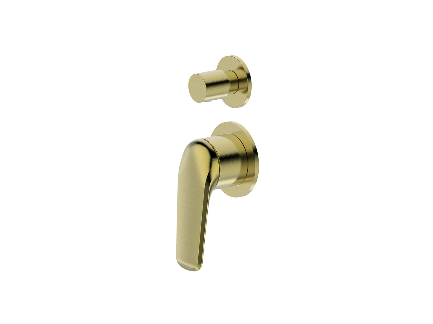 Sequoia Wall Diverter Shower / Bath Mixer Brushed Gold Separate Plates