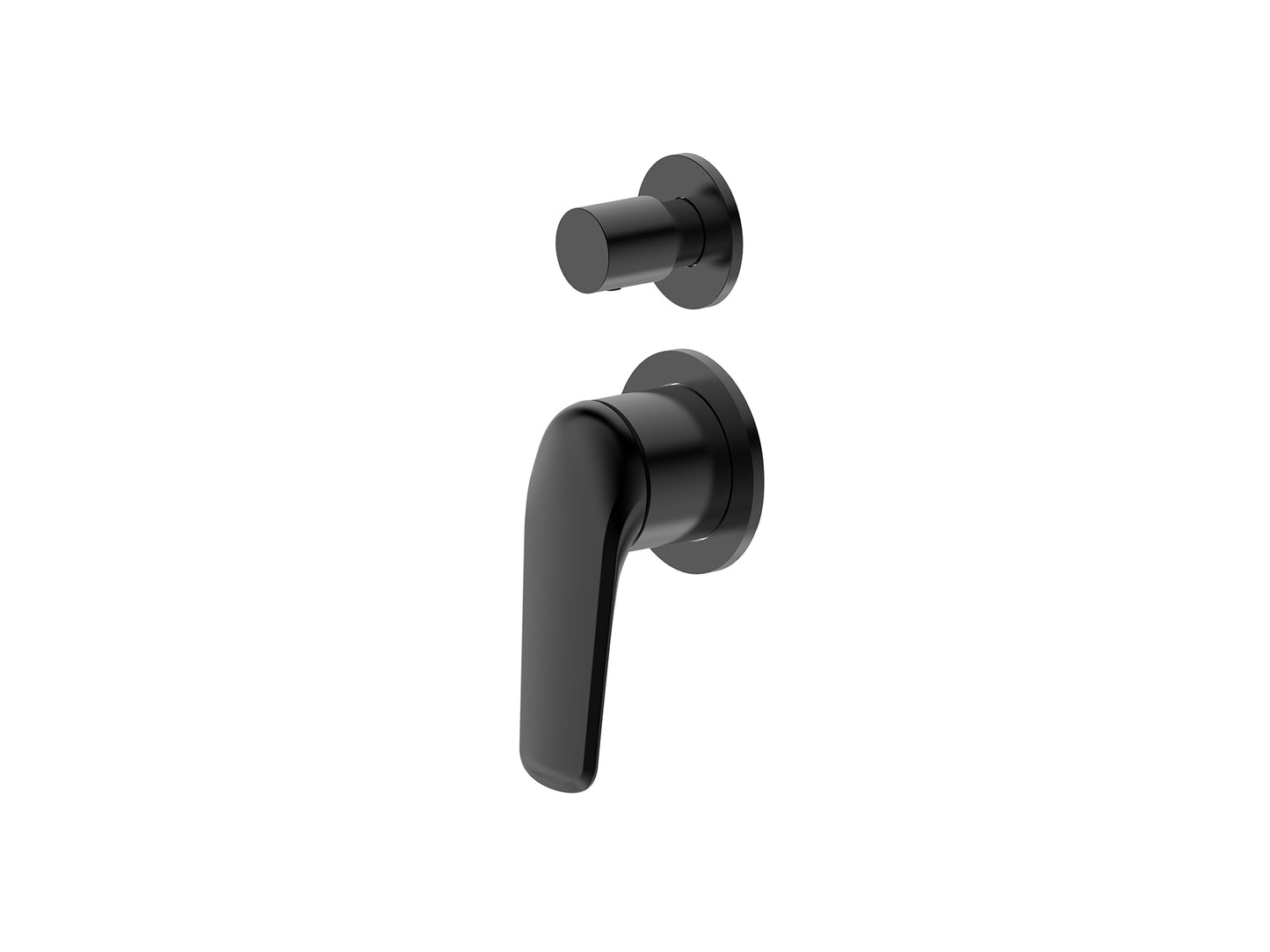 Sequoia Wall Diverter Shower / Bath Mixer Matte Black Separate Plates