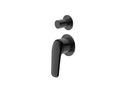 Sequoia Wall Diverter Shower / Bath Mixer Matte Black Separate Plates