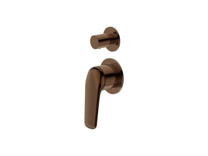 Sequoia Wall Diverter Shower / Bath Mixer Brushed Copper Separate Plates