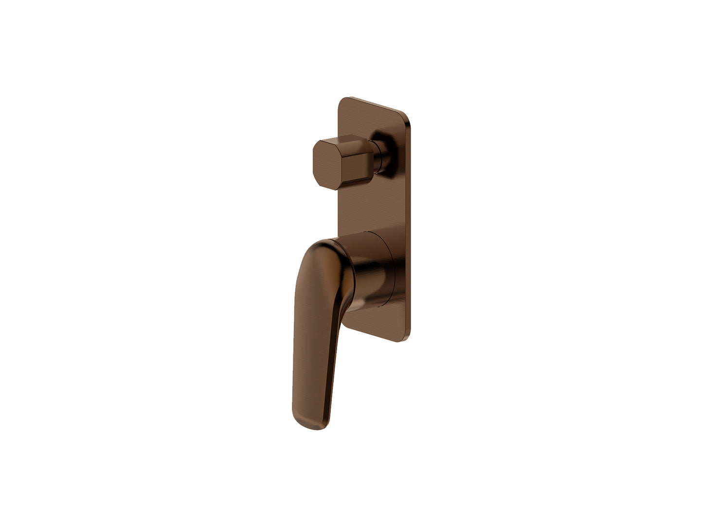 Sequoia Wall Diverter Shower / Bath Mixer Brushed Copper Square Plate