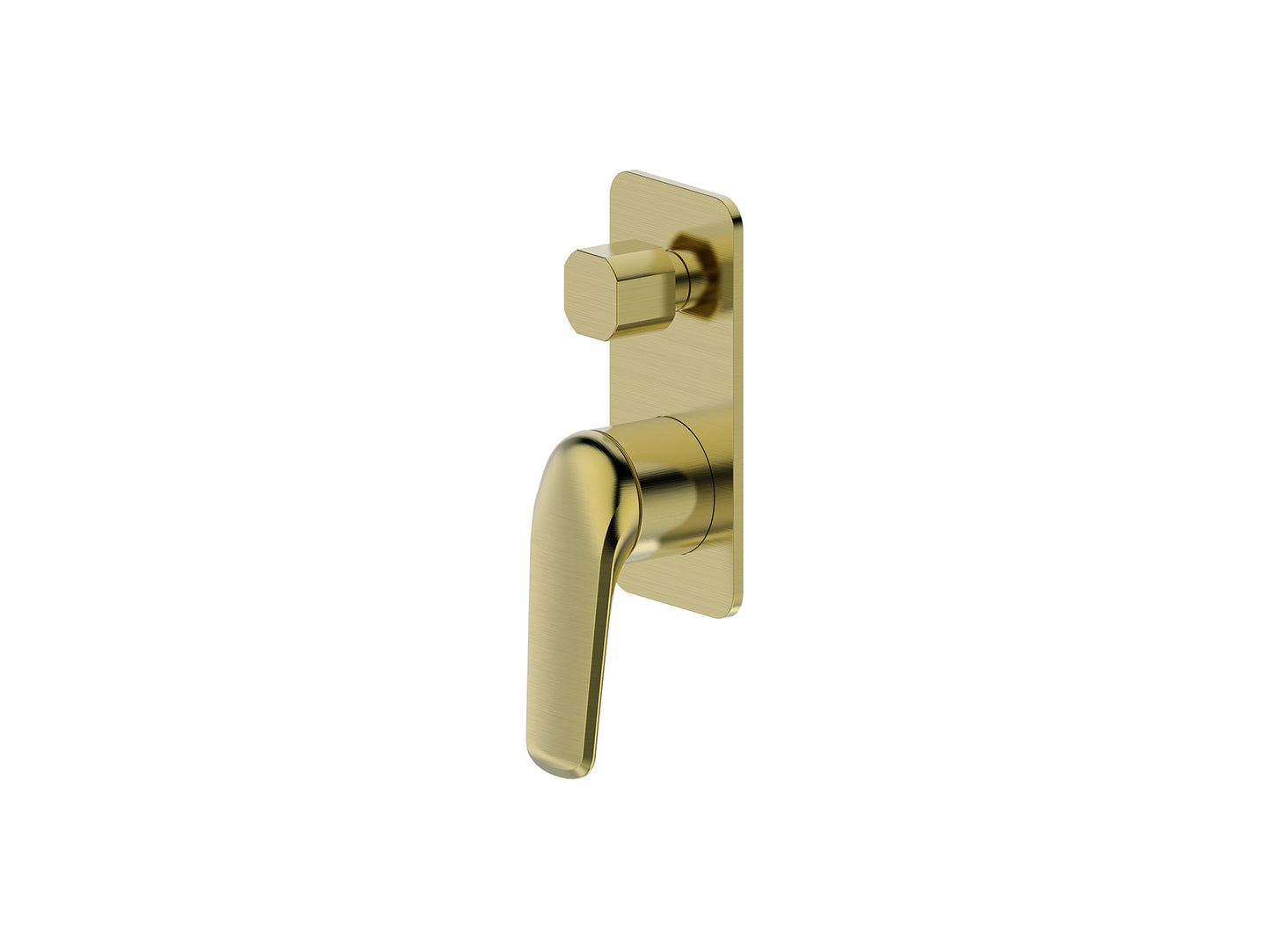 Sequoia Wall Diverter Shower / Bath Mixer Brushed Gold Square Plate