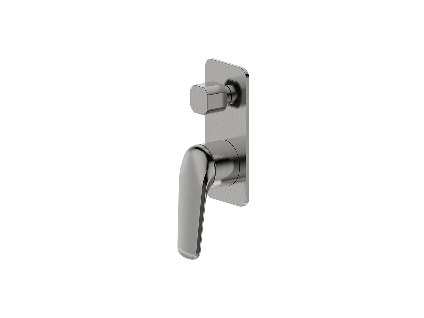 Sequoia Wall Diverter Shower / Bath Mixer Brushed Nickel Square Plate