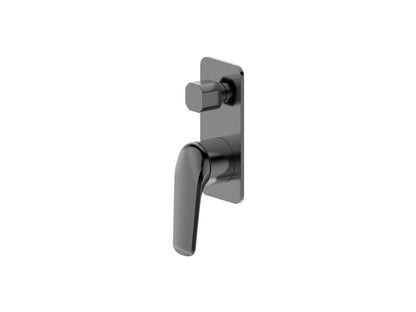 Sequoia Wall Diverter Shower / Bath Mixer Gun Metal Square Plate