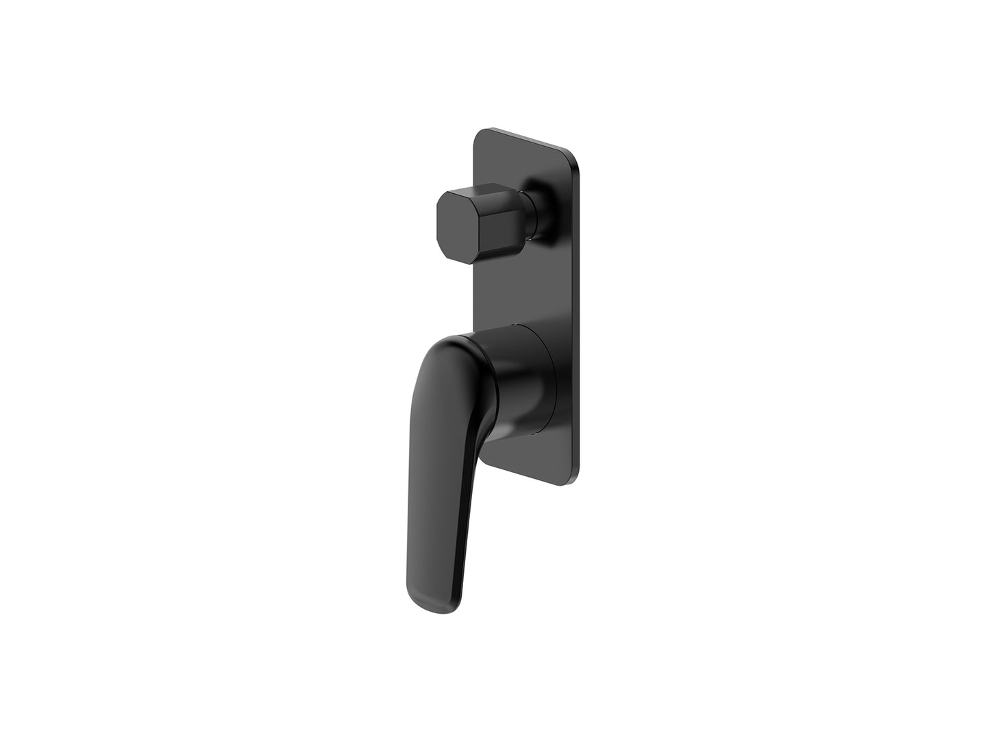 Sequoia Wall Diverter Shower / Bath Mixer Matte Black Square Plate