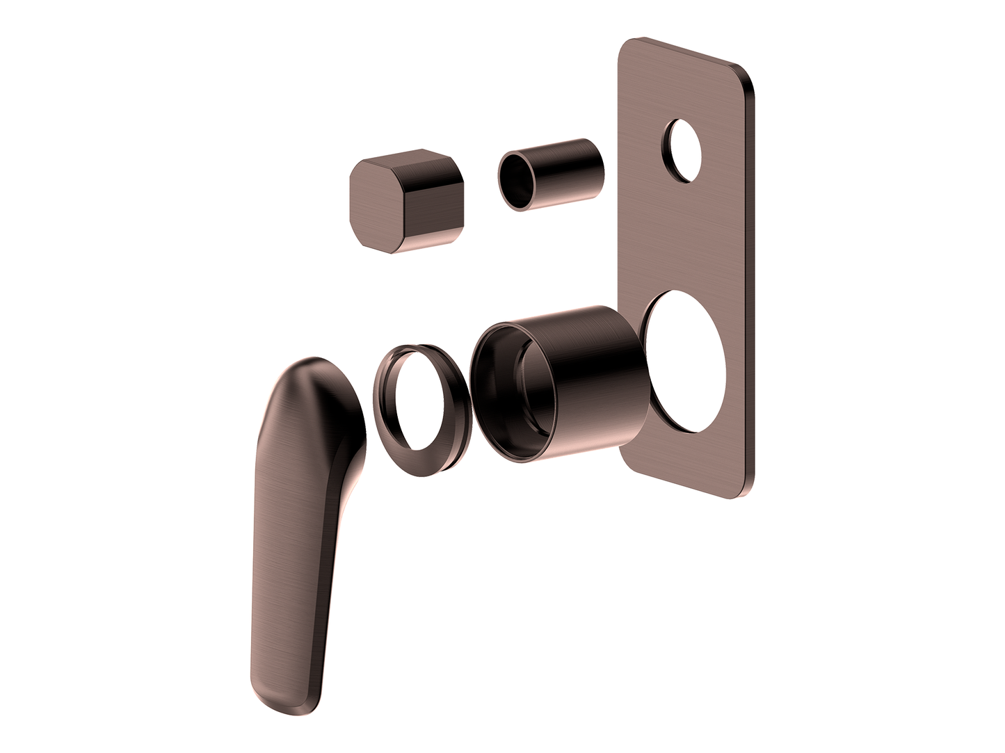 Sequoia Wall Diverter Shower / Bath Mixer Antique Copper Square Plate