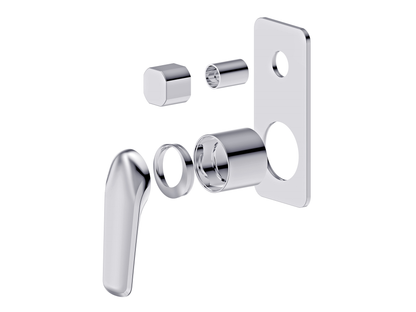 Sequoia Wall Diverter Shower / Bath Mixer Chrome Square Plate