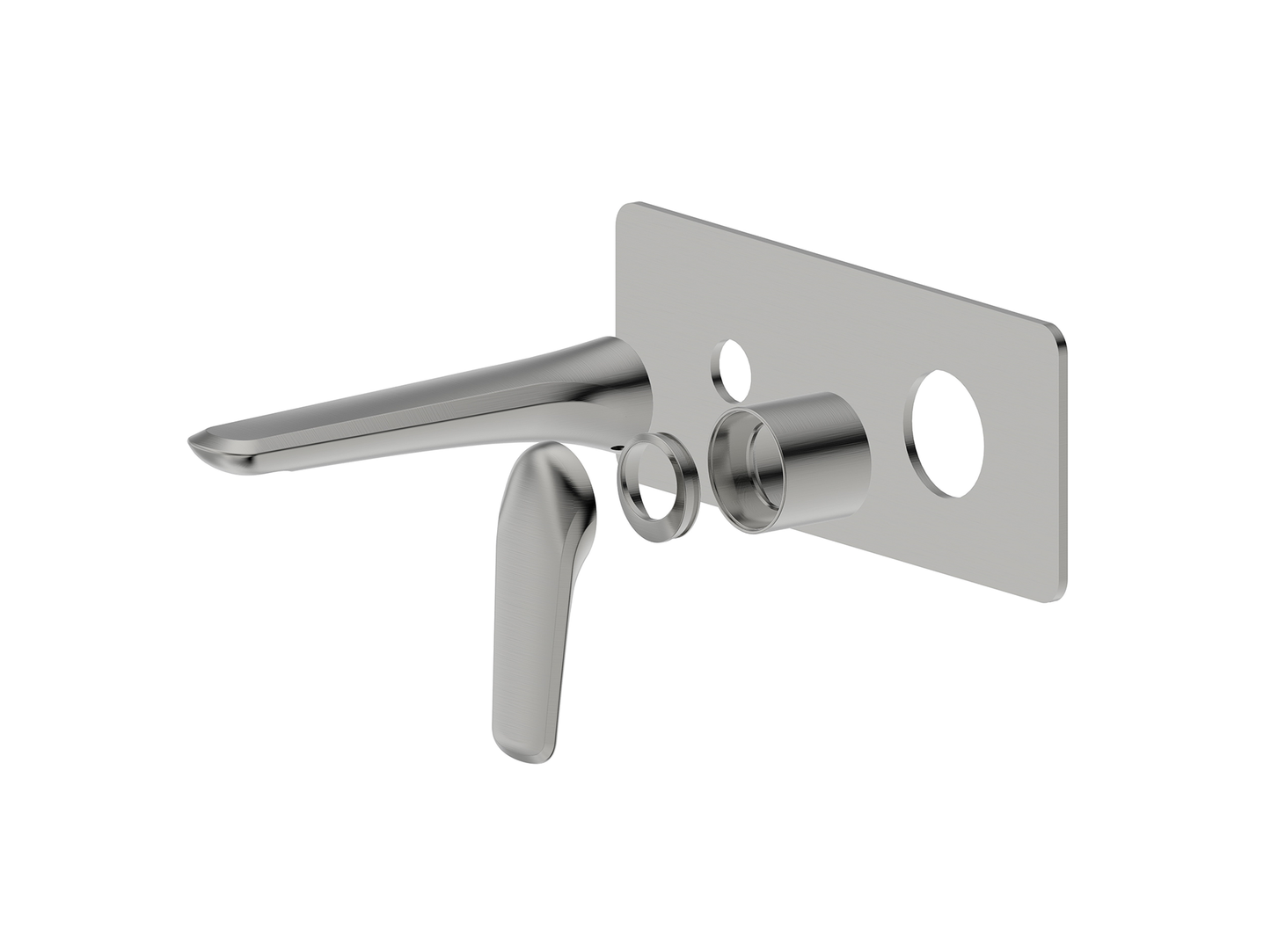 Sequoia Wall Basin/Bath Mixer Brushed Nickel Square Plate