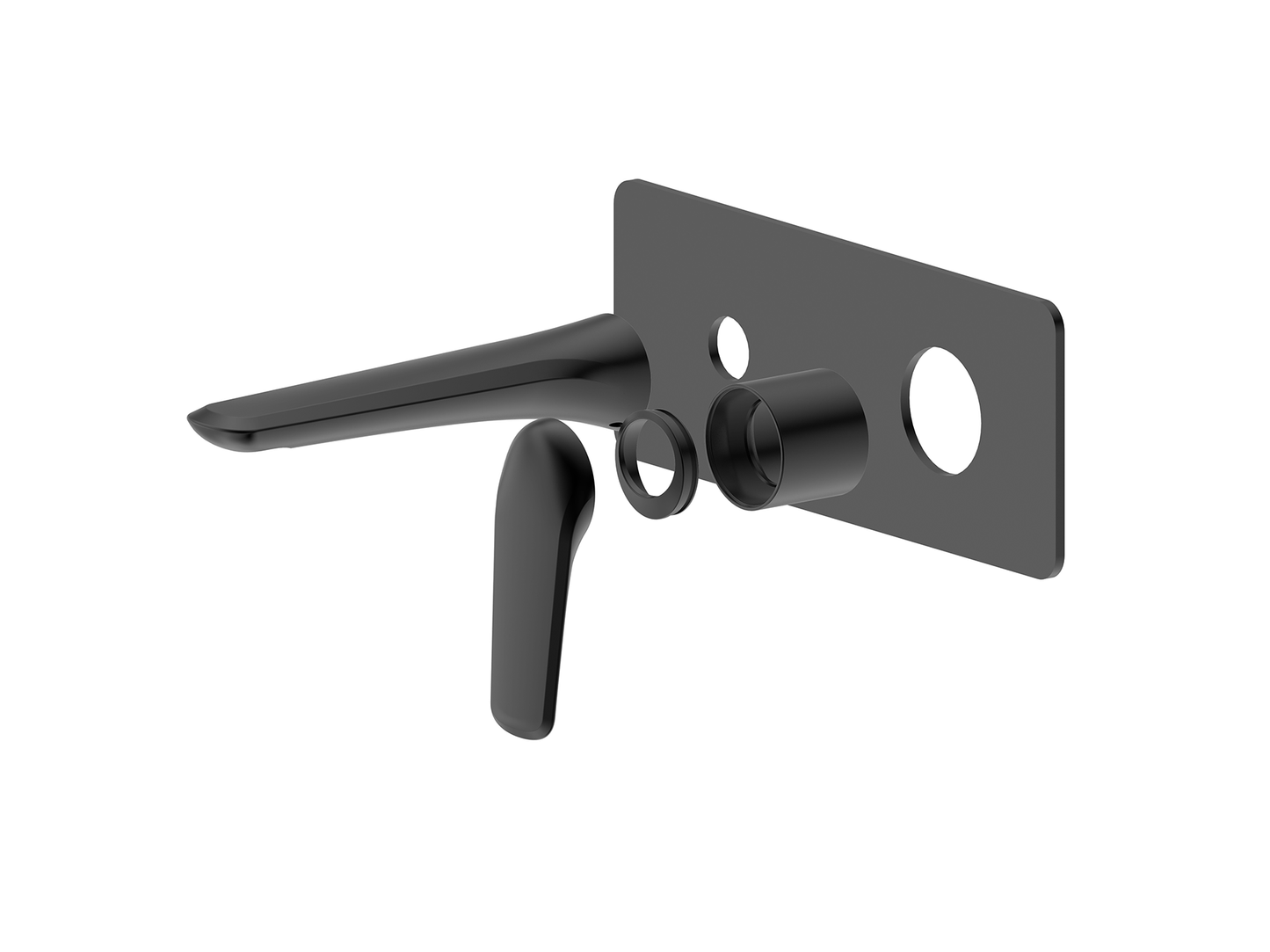 Sequoia Wall Basin/Bath Mixer Matte Black Square Plate