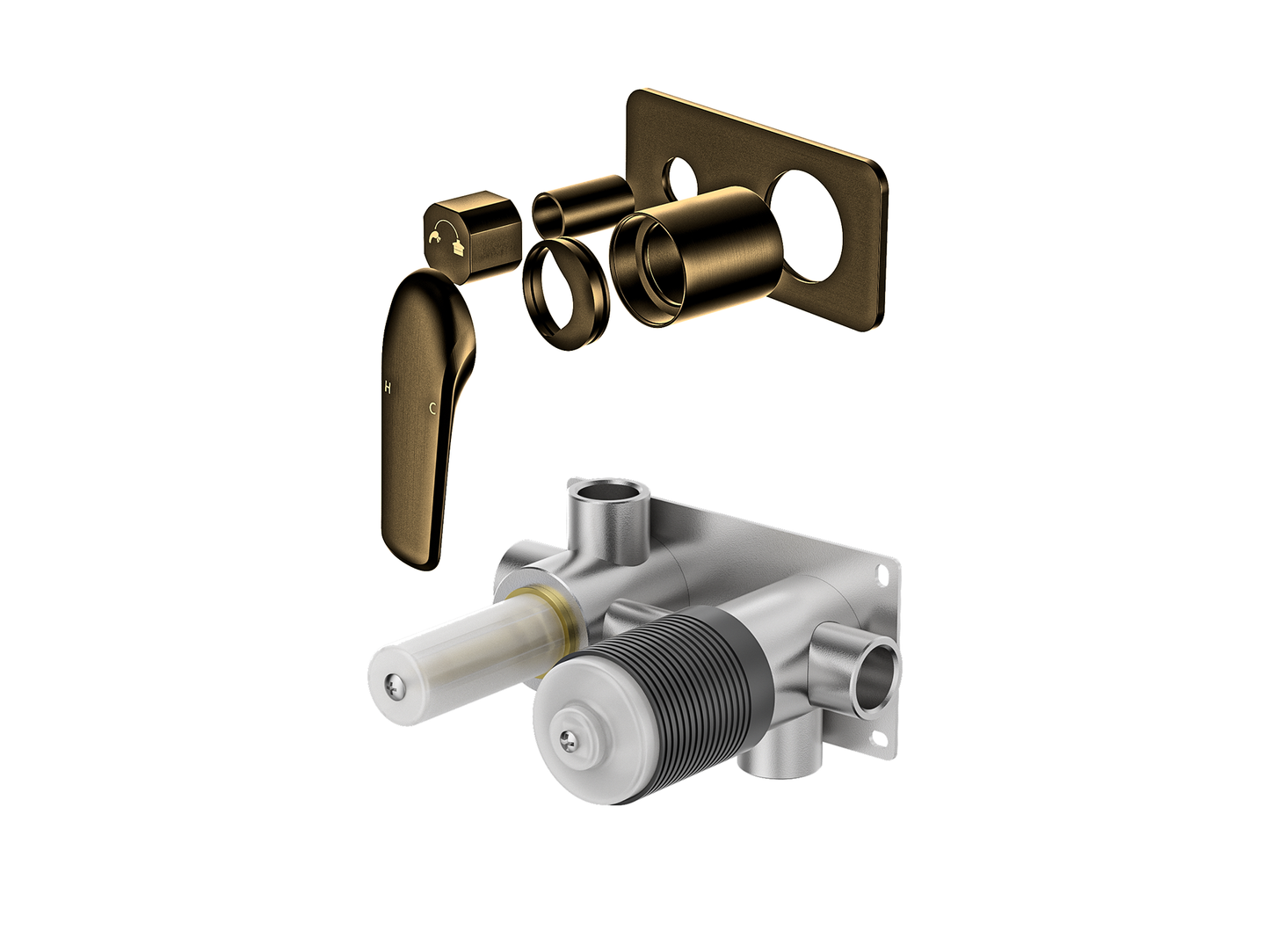 Sequoia Wall Diverter Shower / Bath Mixer - Horizontal