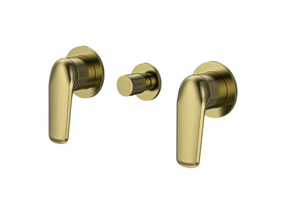 Sequoia Twin Shower / Bath Mixer with Centre Diverter Round Plates
