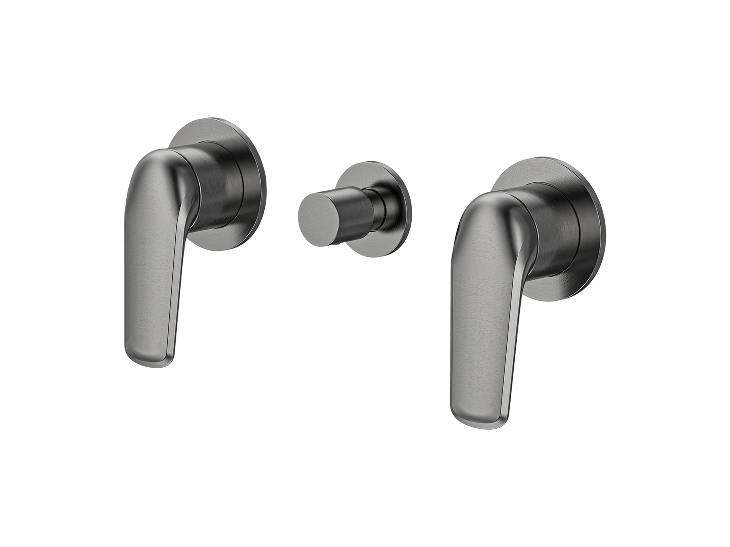 Sequoia Twin Shower / Bath Mixer with Centre Diverter Round Plates