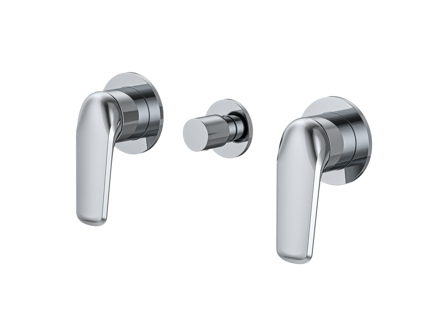 Sequoia Twin Shower / Bath Mixer with Centre Diverter Round Plates
