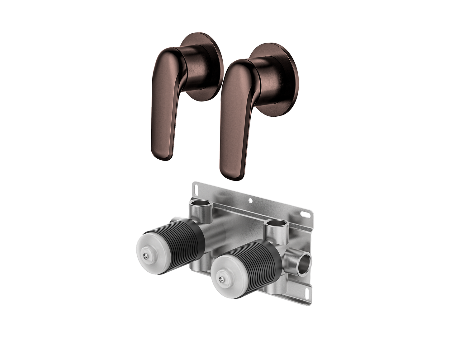 Sequoia Twin Shower/Bath Mixer Separate Round Plates