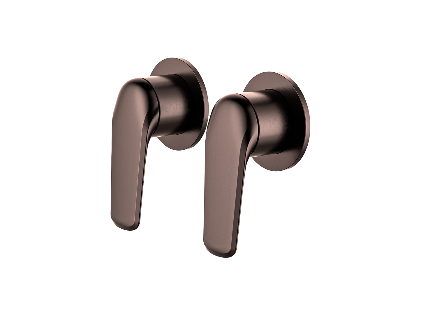 Sequoia Twin Shower/Bath Mixer Separate Round Plates Antique Copper