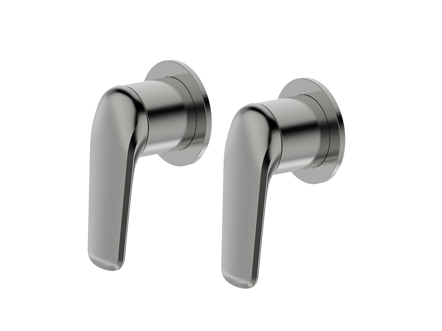 Sequoia Twin Shower/Bath Mixer Separate Round Plates Brushed Nickel