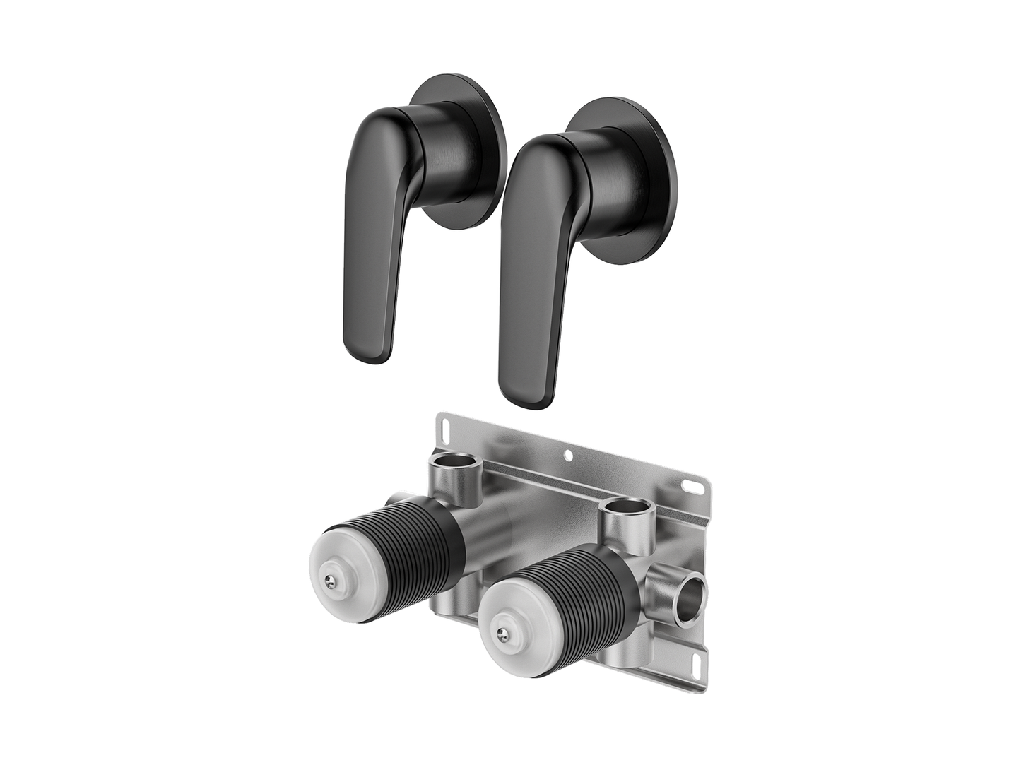 Sequoia Twin Shower/Bath Mixer Separate Round Plates