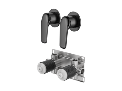 Sequoia Twin Shower/Bath Mixer Separate Round Plates