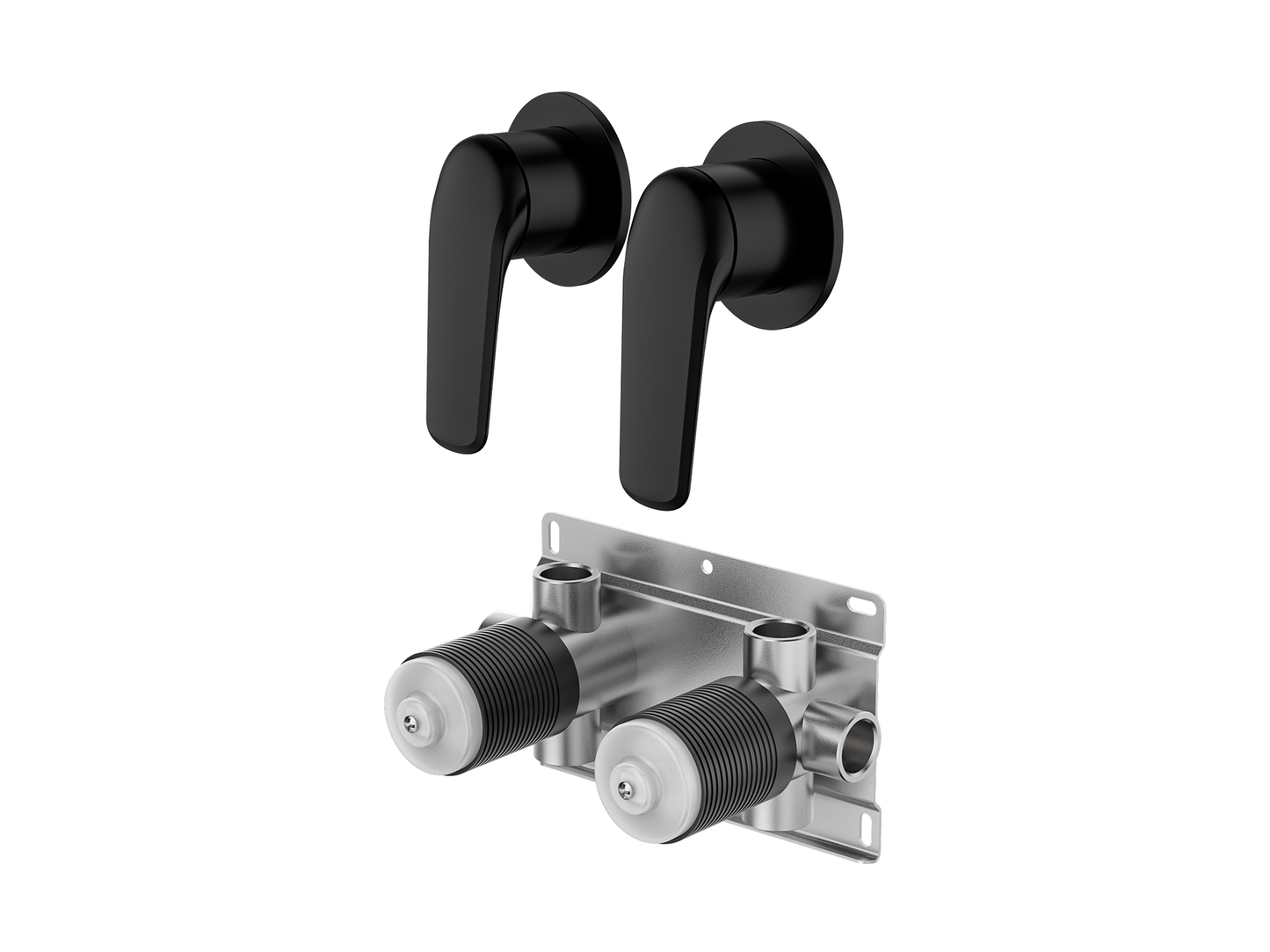 Sequoia Twin Shower/Bath Mixer Separate Round Plates