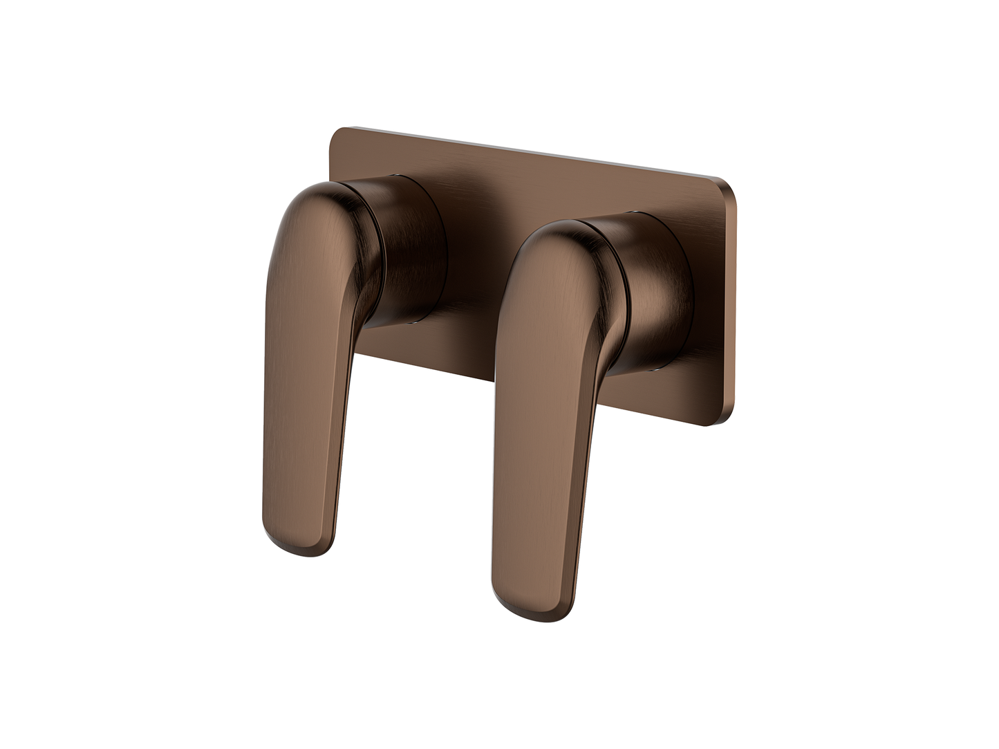 Sequoia Twin Shower/Bath Mixer Separate Square Plate Brushed Copper