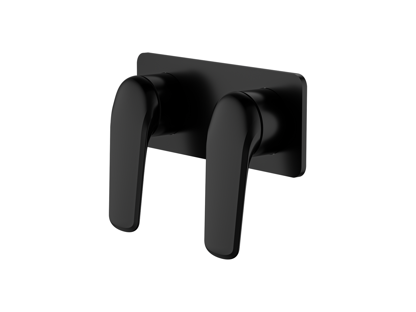 Sequoia Twin Shower/Bath Mixer Separate Square Plate Matte Black