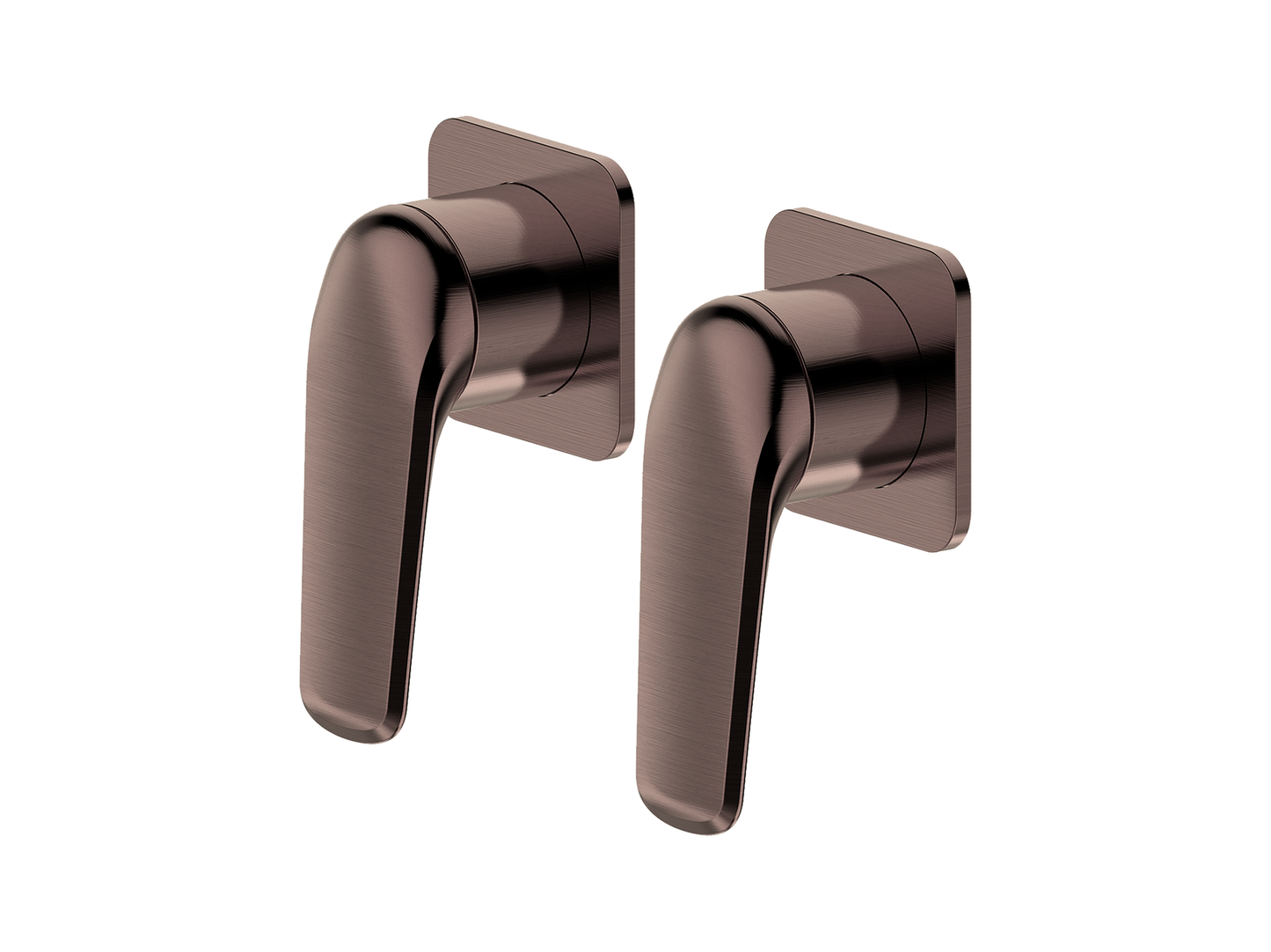 Sequoia Twin Shower/Bath Mixer Separate Square Plates Antique Copper