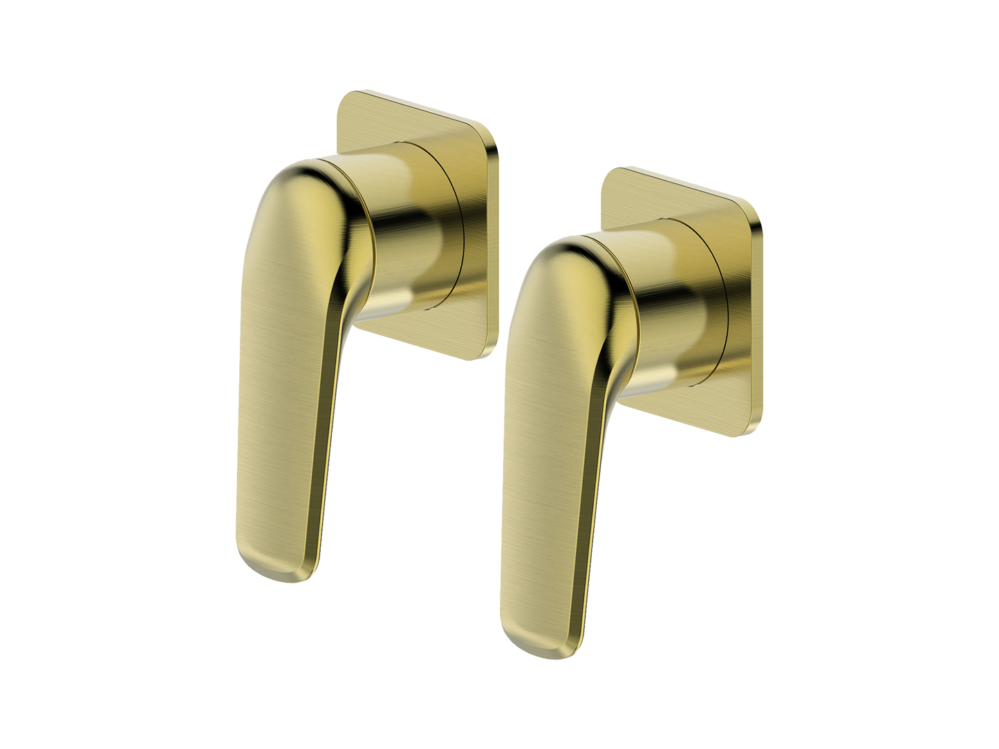 Sequoia Twin Shower/Bath Mixer Separate Square Plates Brushed Gold