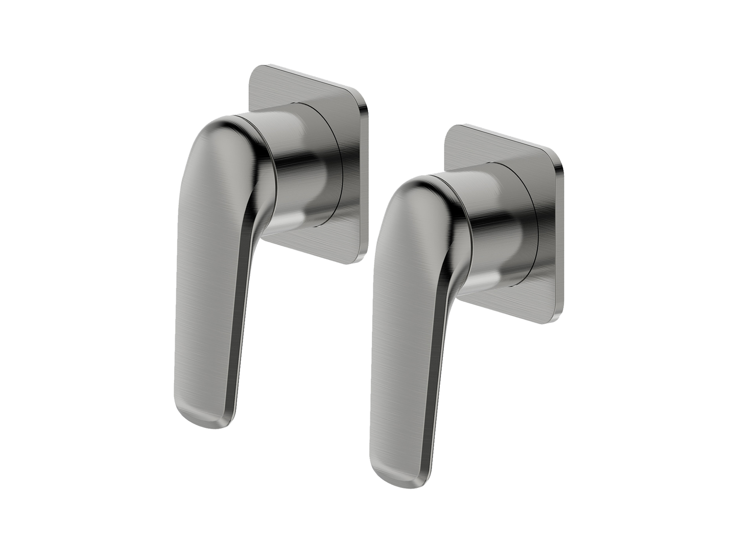 Sequoia Twin Shower/Bath Mixer Separate Square Plates Brushed Nickel