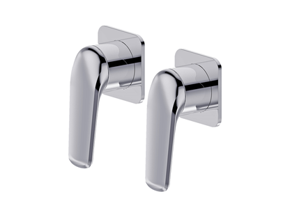 Sequoia Twin Shower/Bath Mixer Separate Square Plates Chrome