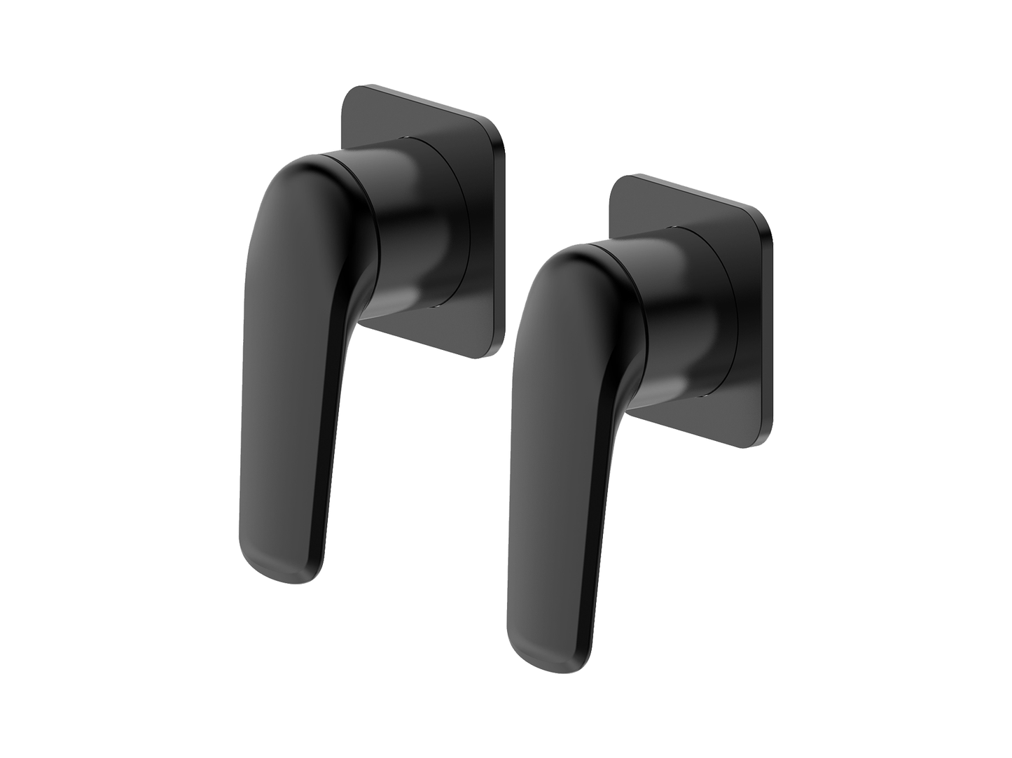 Sequoia Twin Shower/Bath Mixer Separate Square Plates Matte Black