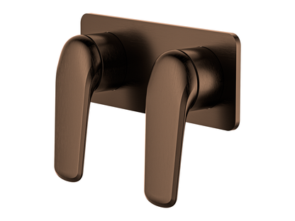 Sequoia Twin Shower/Bath Mixer Square Plate