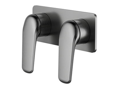 Sequoia Twin Shower/Bath Mixer Square Plate