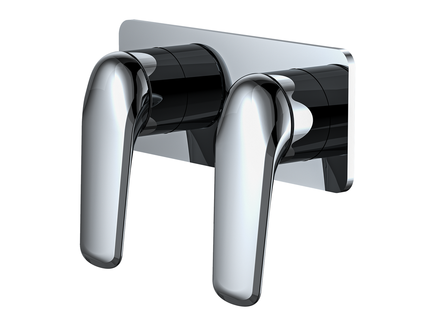 Sequoia Twin Shower/Bath Mixer Square Plate