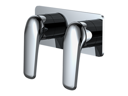 Sequoia Twin Shower/Bath Mixer Square Plate