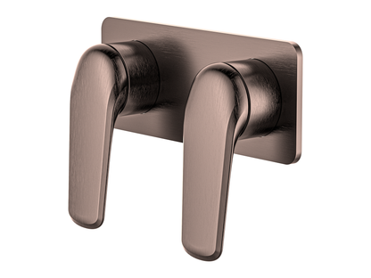 Sequoia Twin Shower/Bath Mixer Square Plate