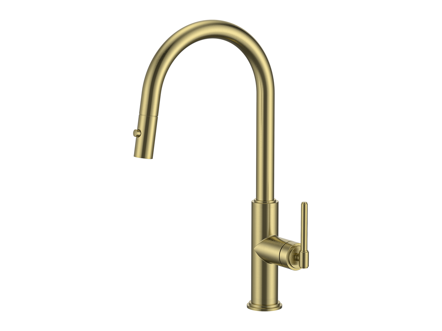 Wollemi Gooseneck Pullout Sink Mixer with Vegie Spray Brushed Gold